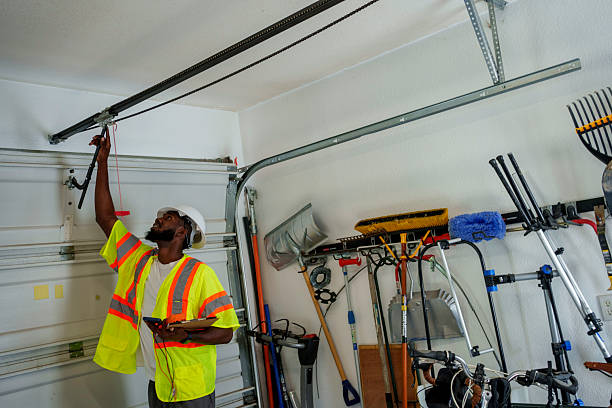 Professional Garage Door Roller Replacement technician working in Northville, NY
